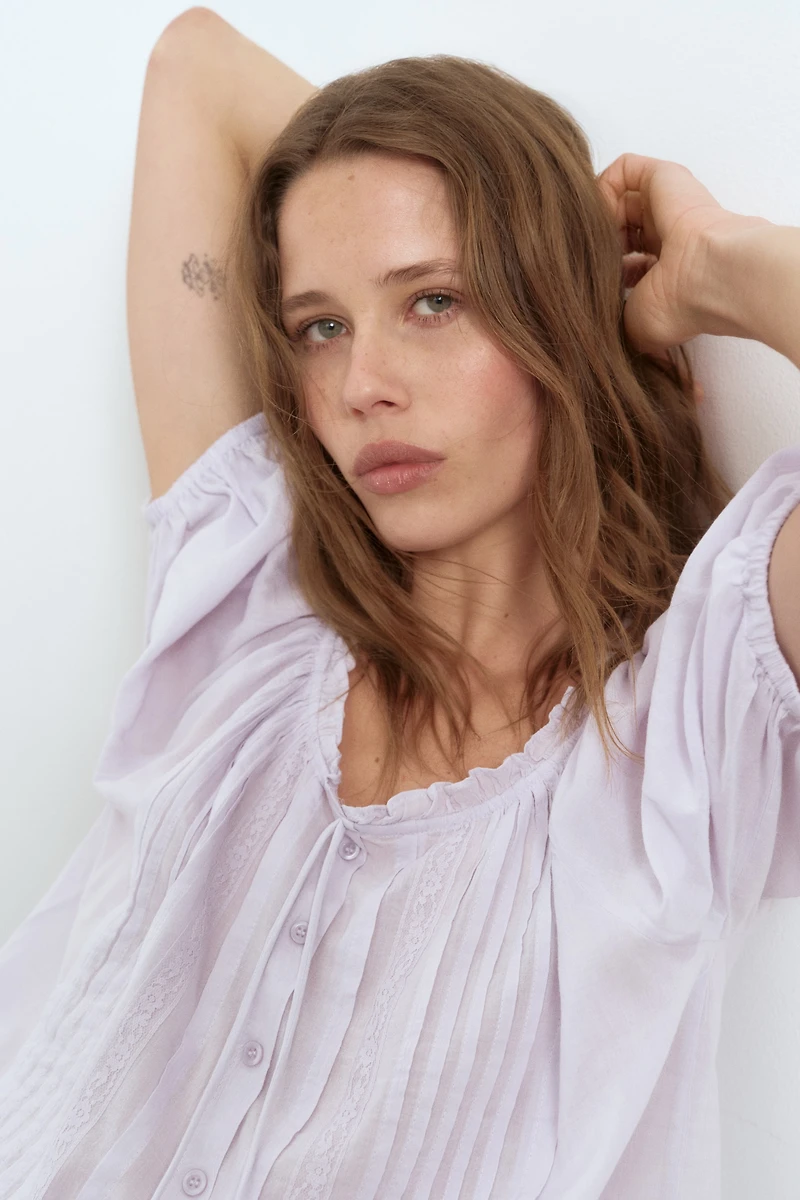 Blouse à plis nervurés