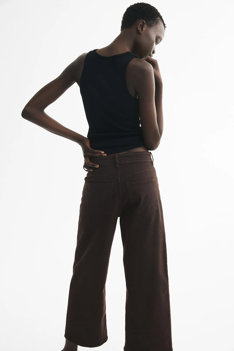 Wide High Waist Ankle Jeans