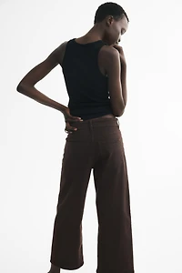 Wide High Waist Ankle Jeans