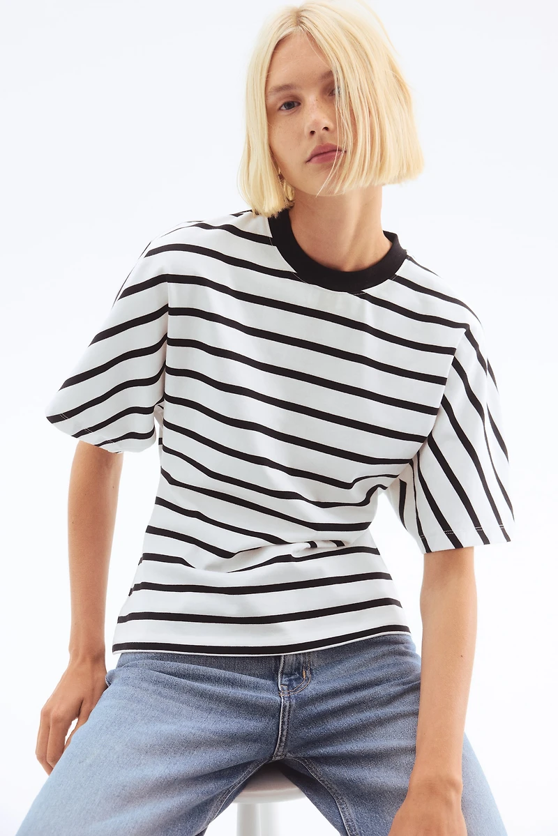 Defined-Waist Cotton T-Shirt