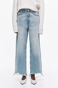 Wide High Waist Ankle Jeans