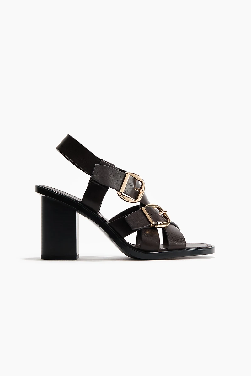 Buckle-Detail Heeled Sandals