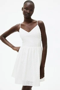 Eyelet-Embroidered Strappy Dress