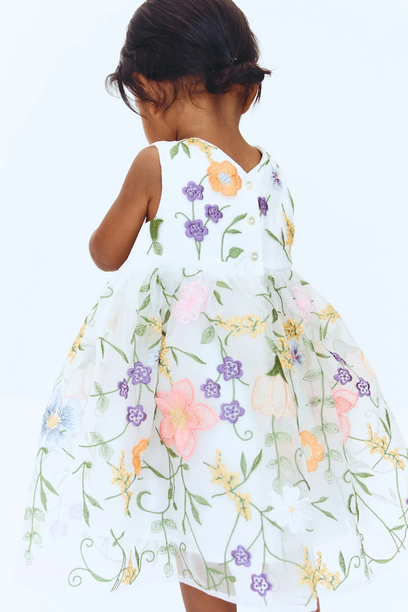 Embroidered Organza Dress