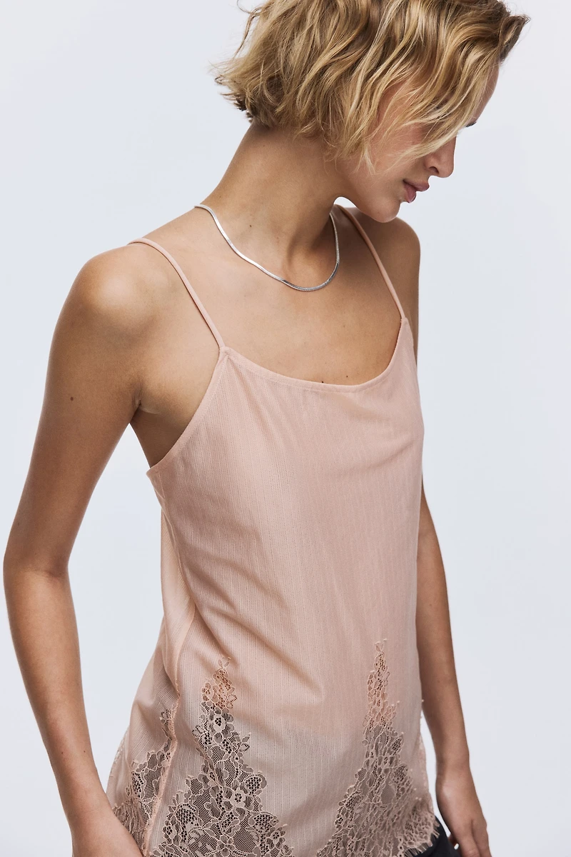Lace-Trimmed Camisole Top