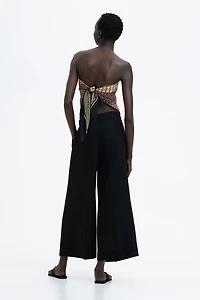 Ankle-Length Linen-Blend Pants