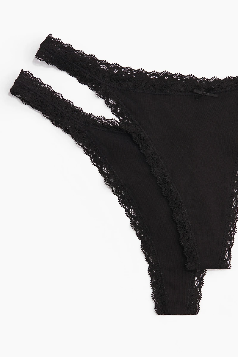 Lot de 5 culottes Tanga en coton