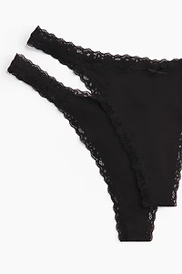 Lot de 5 culottes Tanga en coton