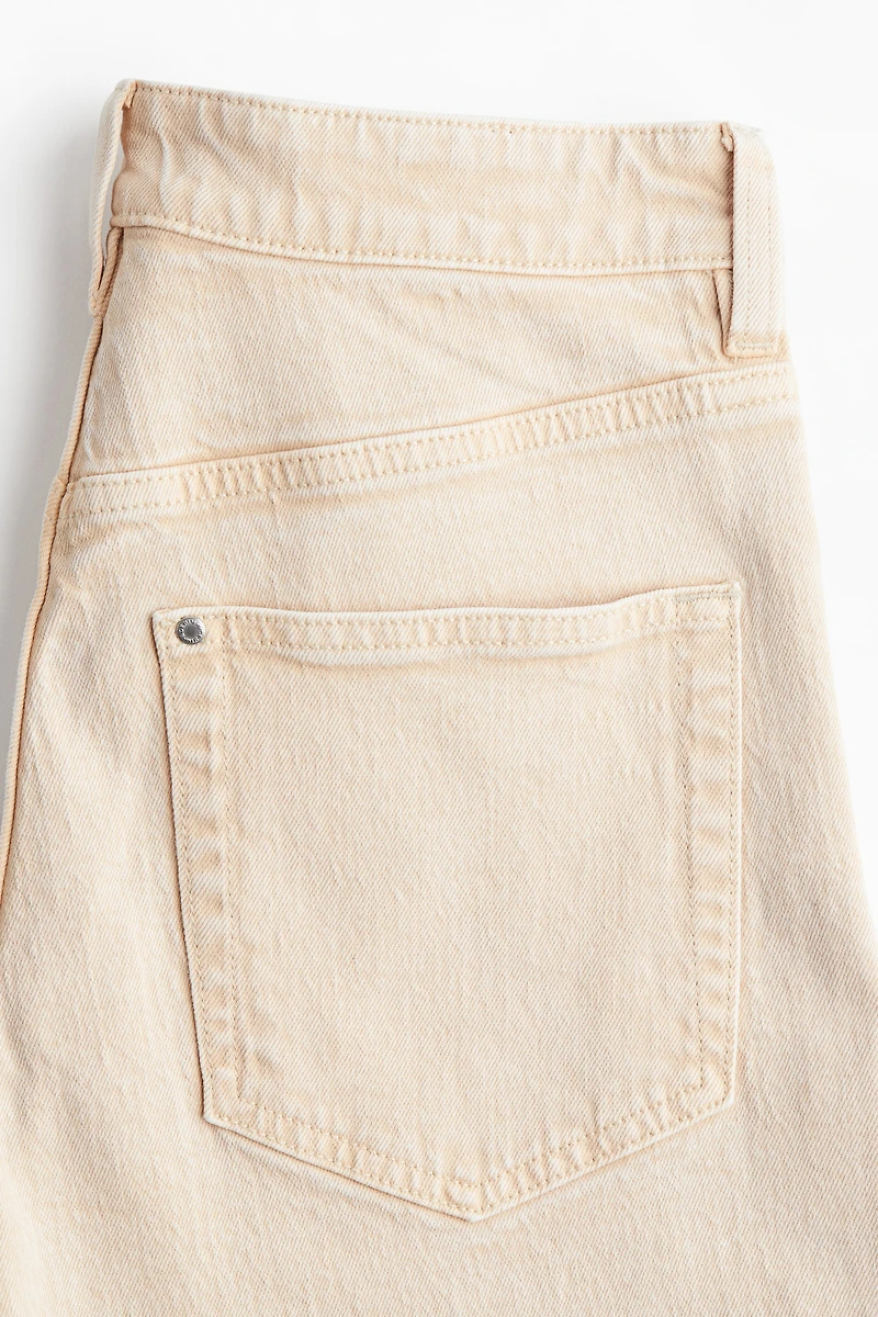 Jean court et ample Taille Haute