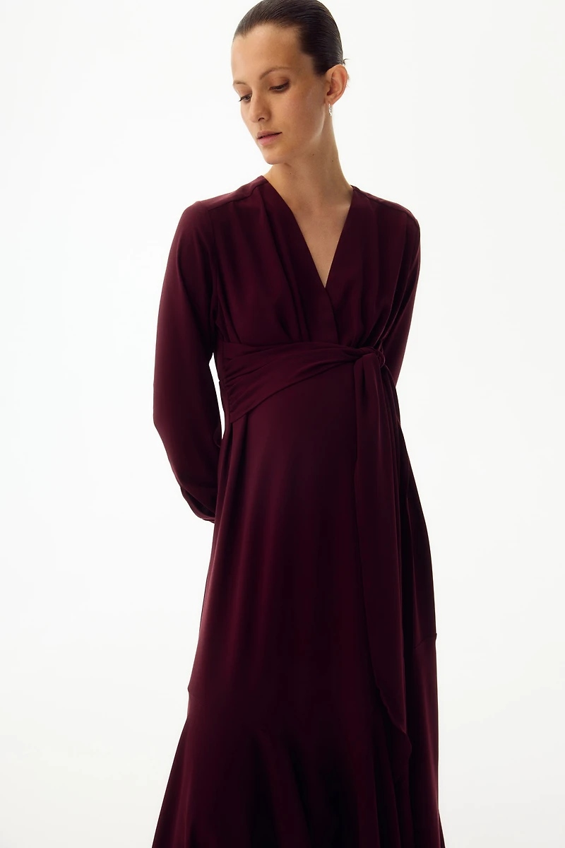 MAMA Tie-Detail Crêpe Dress