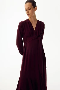 MAMA Tie-Detail Crêpe Dress