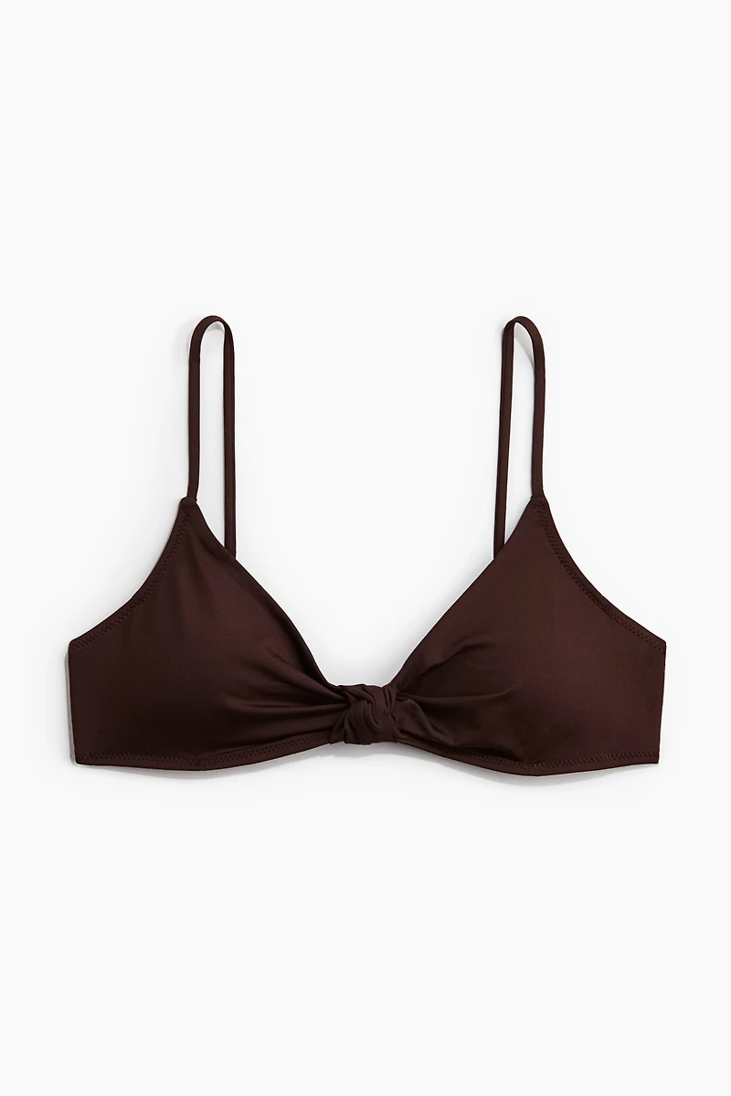 Knot-Detail Padded Bikini Top