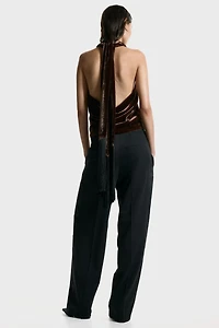 Velvet Halterneck Top