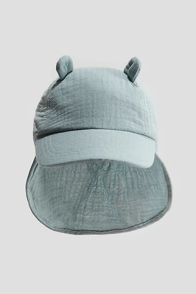 Ear-detail Muslin Cap