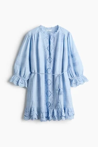 Cotton Dress with Eyelet Embroidery