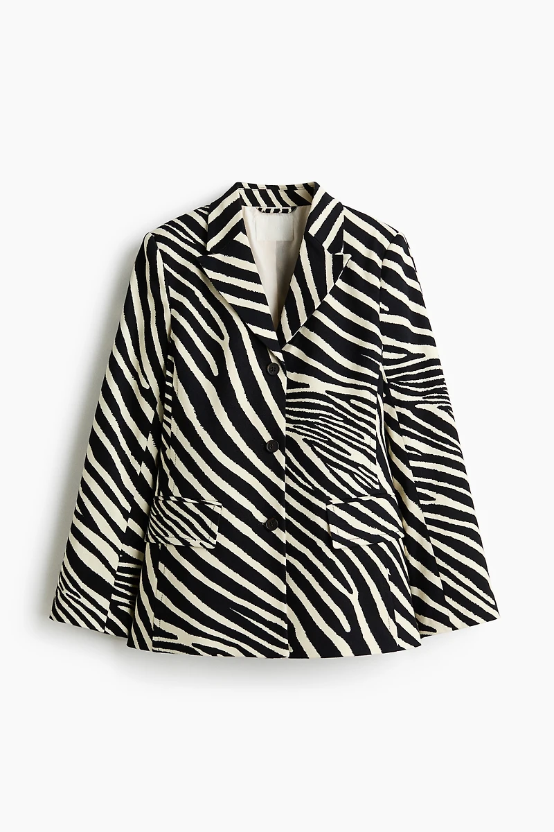 Single-Breasted Twill Blazer