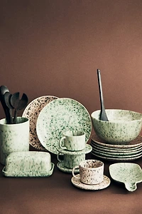 Tasse et soucoupe avec glaçure réactive