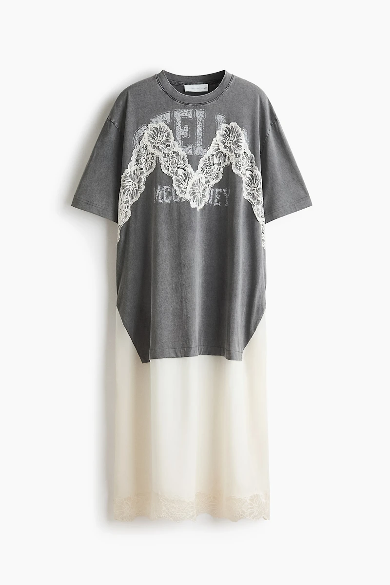 Robe T-shirt avec dentelle