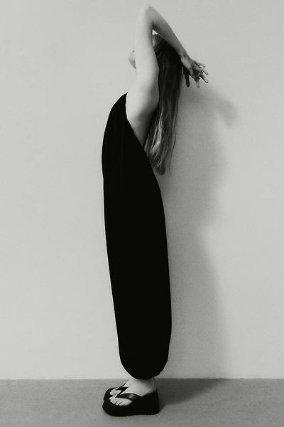 Balloon-Leg Strappy Jumpsuit
