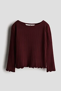 Ribbed Top with Overlocked Trim