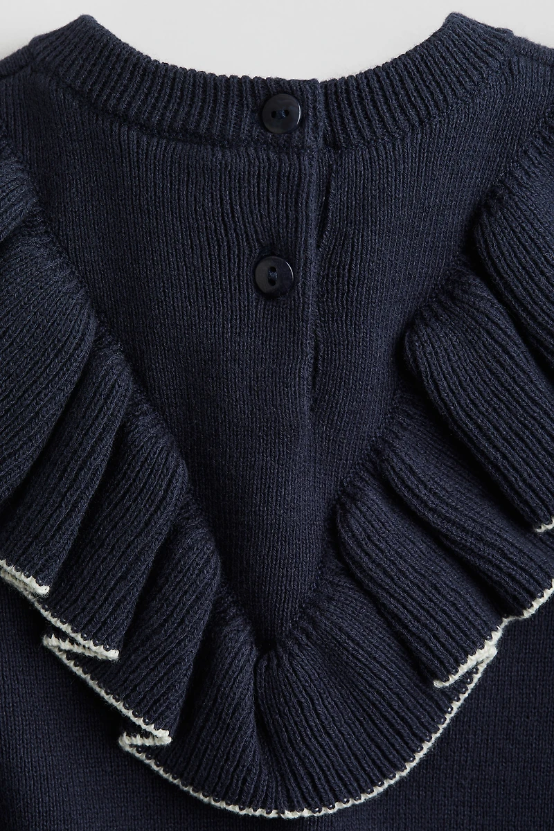 Flounced Cotton-Knit Dress