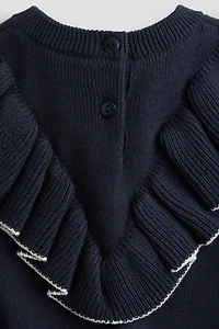 Flounced Cotton-Knit Dress