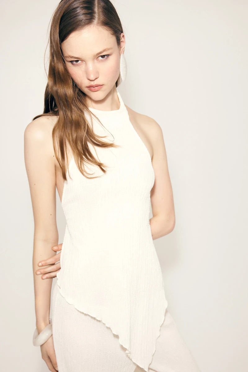 Crinkled Halterneck Top
