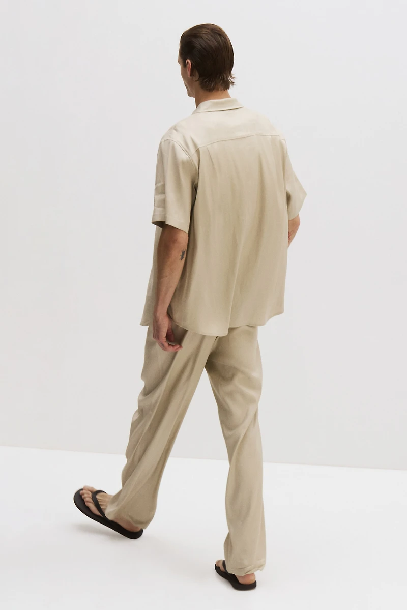 Easy Care Loose-Fit Linen-Blend Pants
