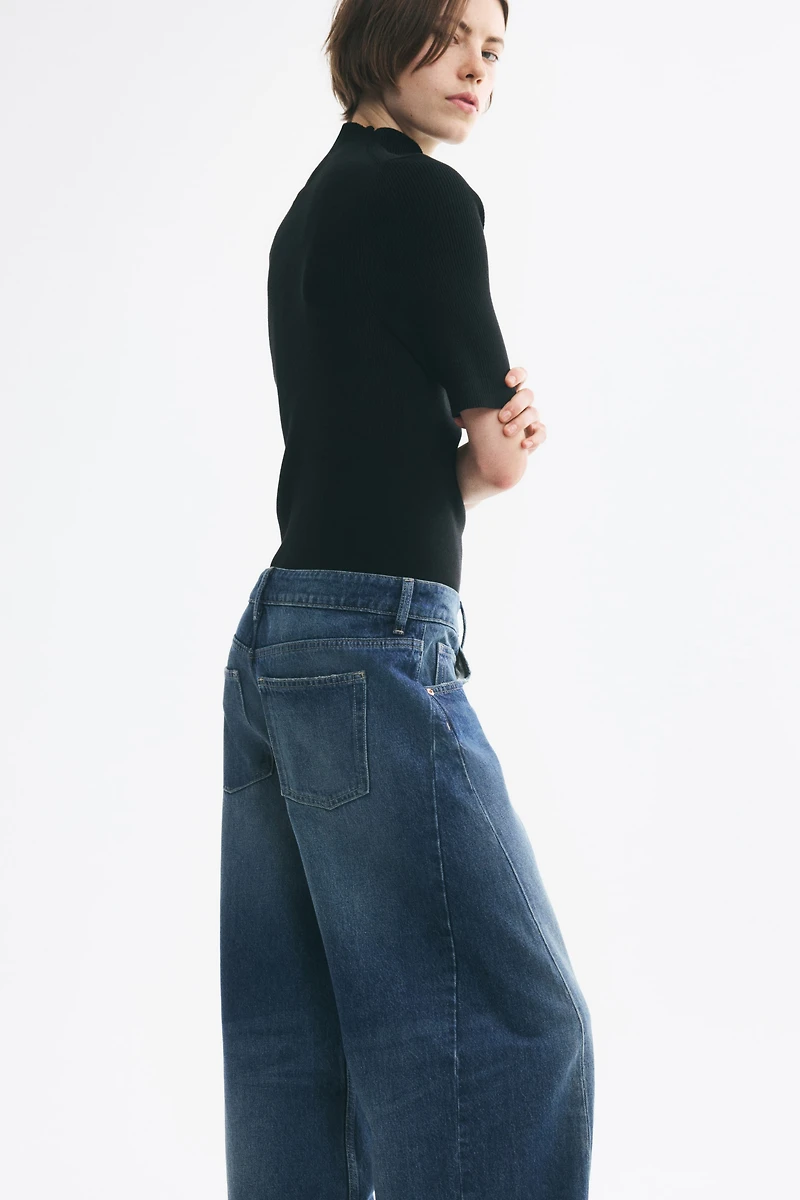 Barrel-Leg Regular-Waist Jeans