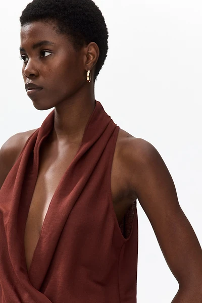 Shawl-Collar Wrap Top