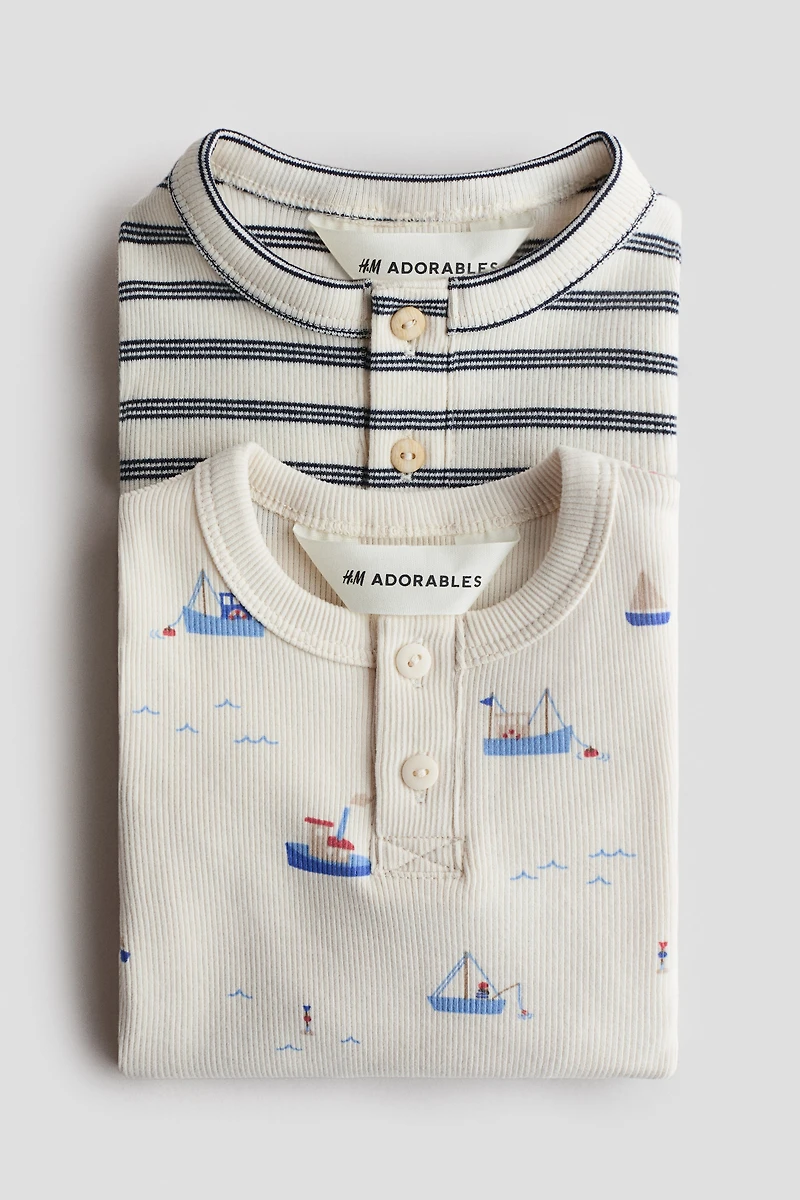 2-pack Cotton Henley Shirts