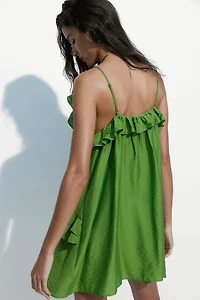 Flounce-Trimmed Strappy Dress