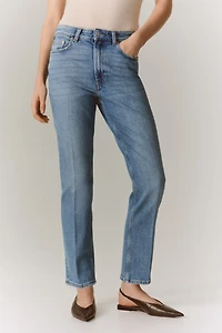High-Rise Slim Straight Ankle Jeans