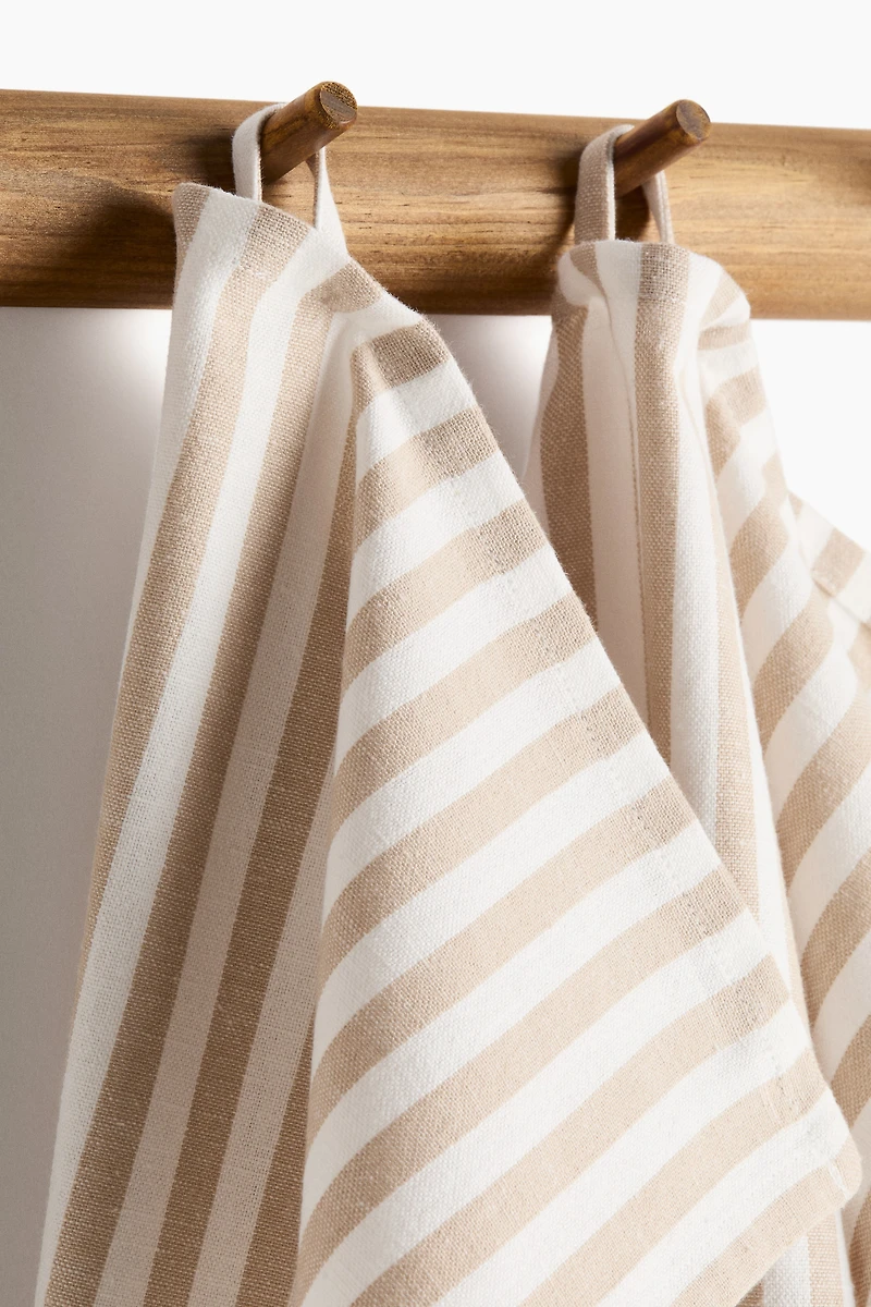 Lot de 2 linges à vaisselle en lin mélangé