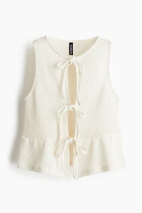 Tie-Front Peplum Top