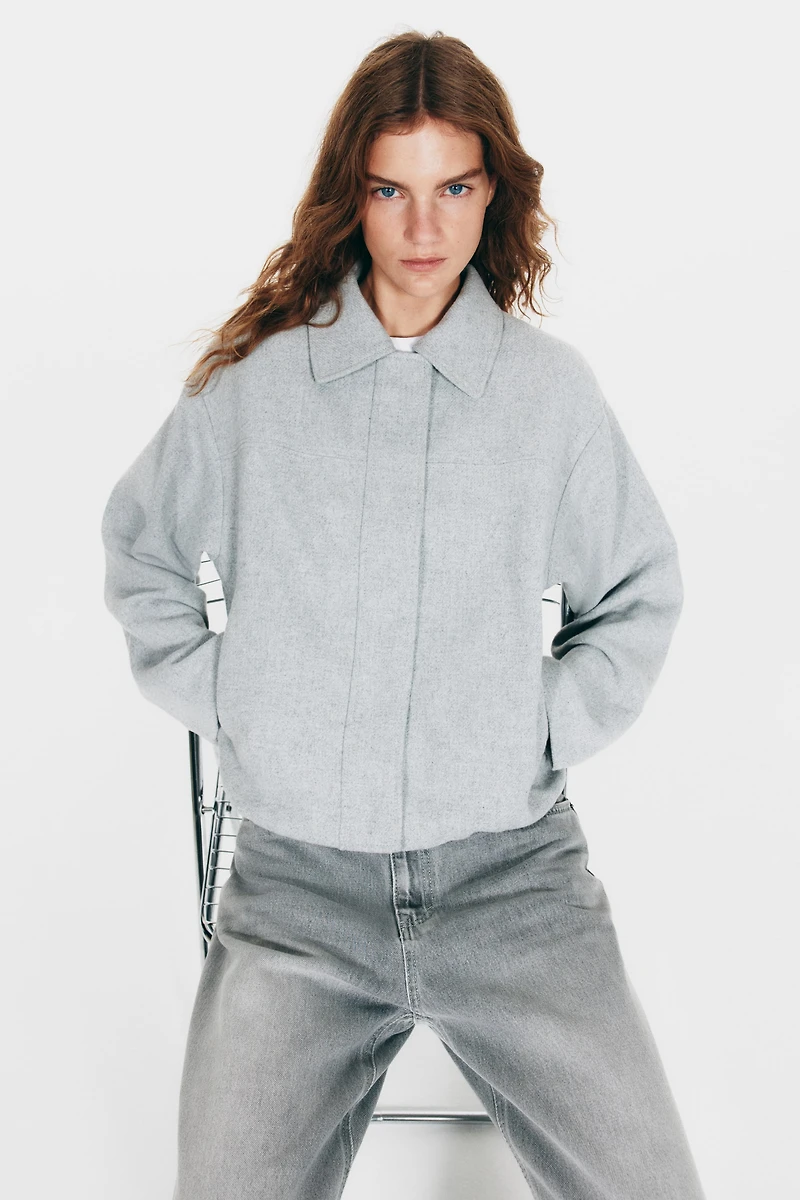 Bomber Jacket with Collar