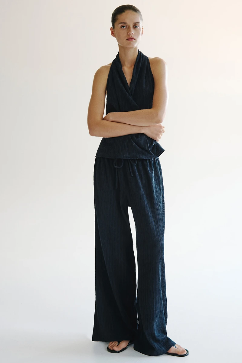 Crinkled Drawstring Pants
