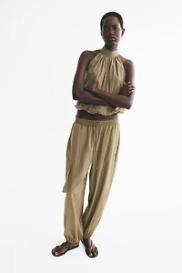 Loose-Fit Barrel-Leg Pants