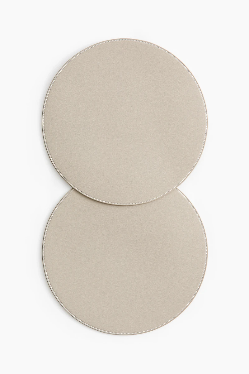 Lot de 2 napperons ronds