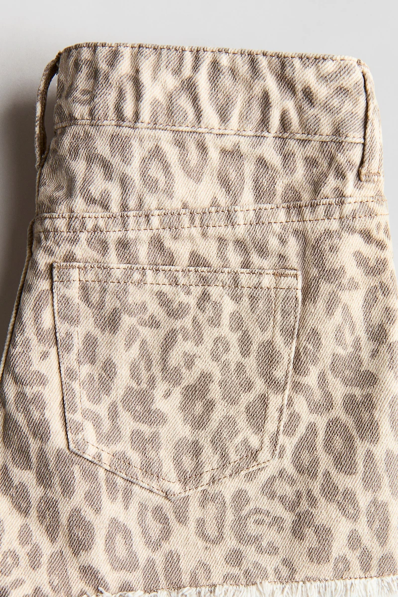 Embroidered-Detail Denim Shorts