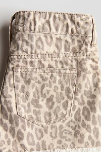 Embroidered-Detail Denim Shorts