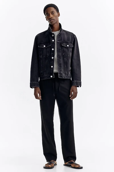 Regular-Fit Linen-Blend Pants