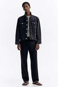 Regular-Fit Linen-Blend Pants