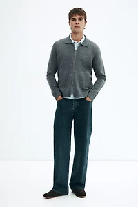 Regular-Fit Cardigan with Collar