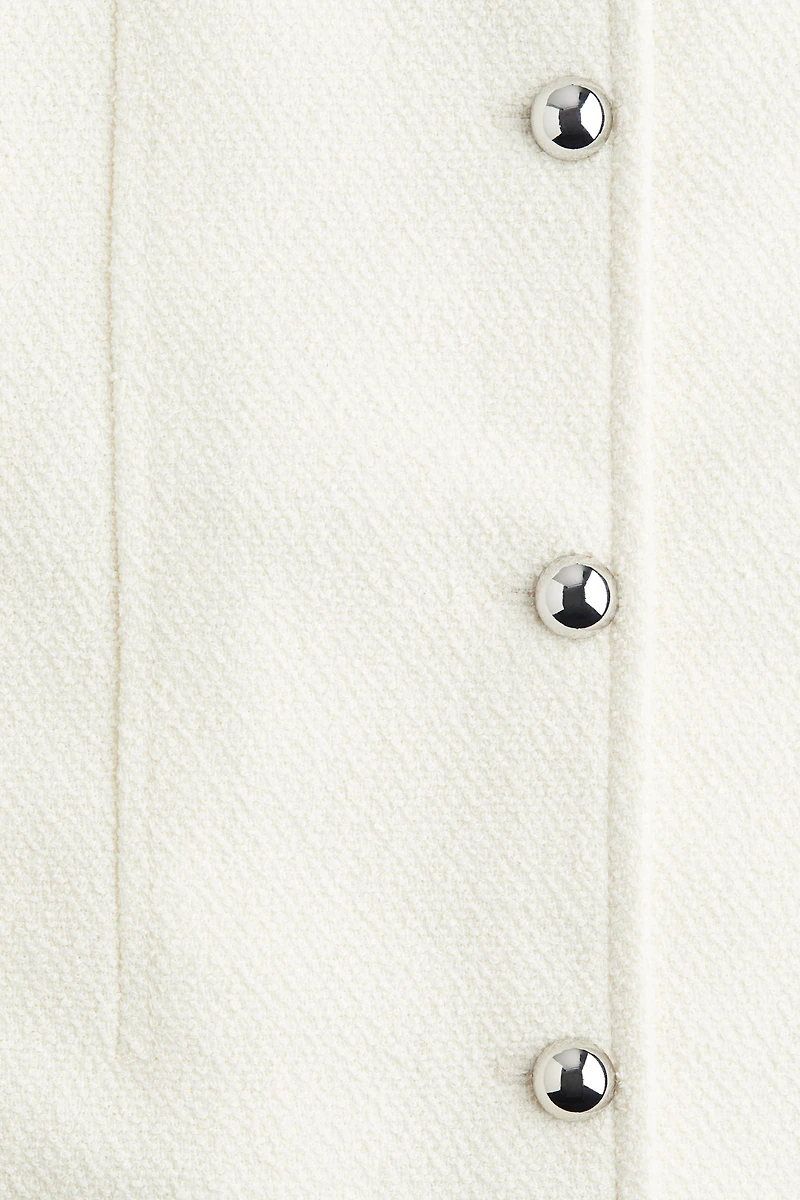 Button-Front Bouclé Dress