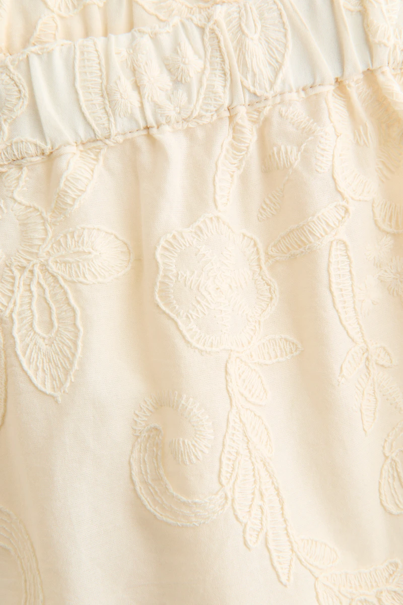 Embroidered Cotton Pants