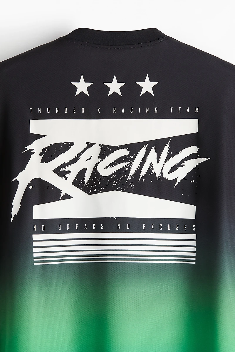 Loose-Fit Long-Sleeved Mesh Shirt