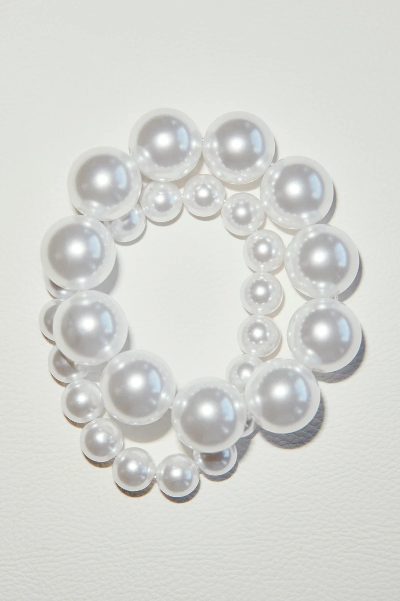 Lot de 2 bracelets avec perles fantaisie