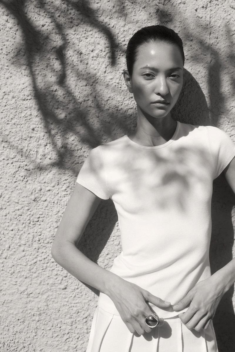 T-shirt en fin tricot
