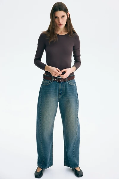 Long-Sleeved Microfiber Bodysuit